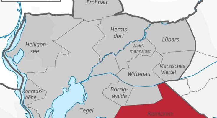 Luftaufnahme von Berlin Reinickendorf mit Stadtansicht und Sehenswürdigkeiten.